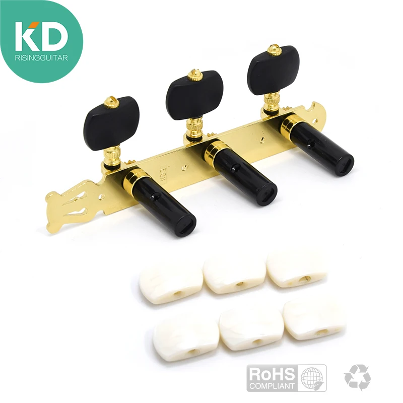 with white button 2 шт. в наборе High end классическая гитара колышки Колки для ключей золотой цвет - Цвет: with white button