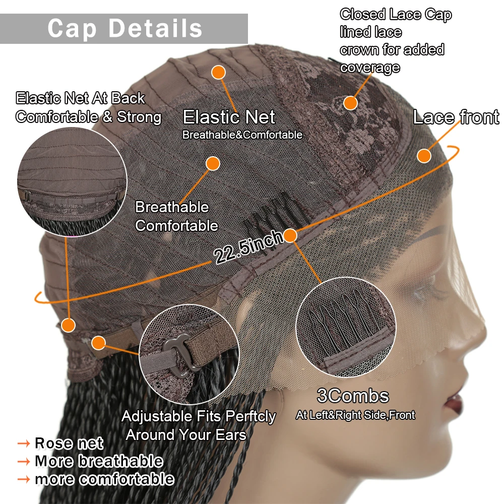 Длинные плетеные косички синтетические передние парики термостойкие волосы
