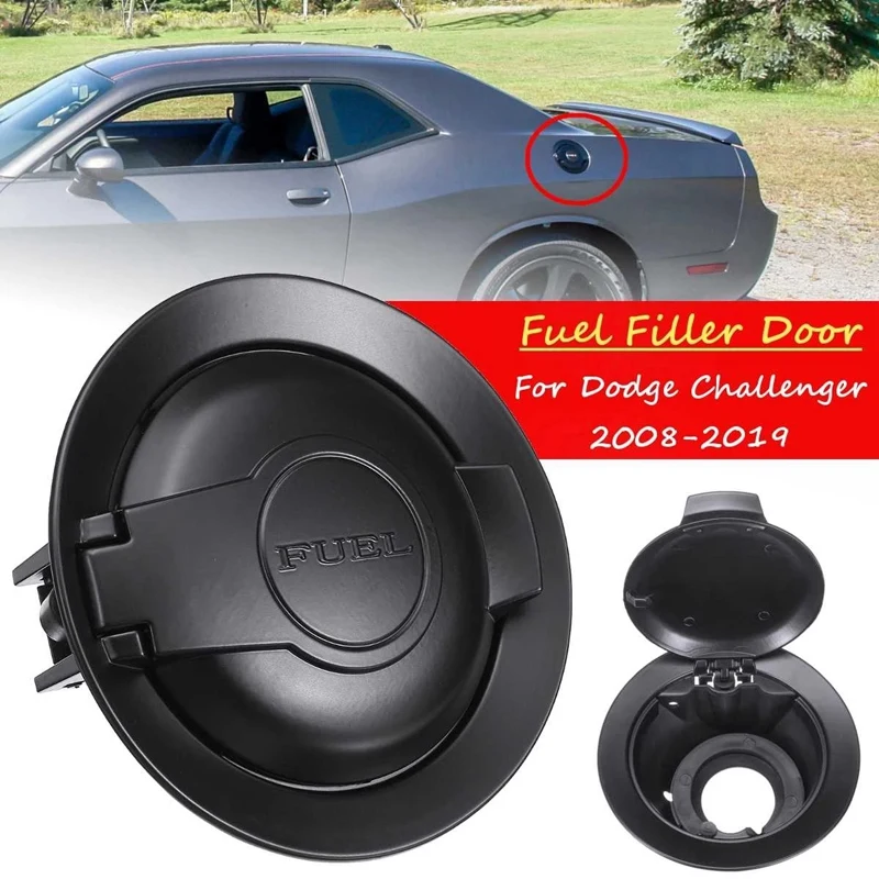 

AU04 -Car Matte Black Edition Fuel Filler Door Cover Oil Cap for Dodge Challenger 2008-2019 68250120AA