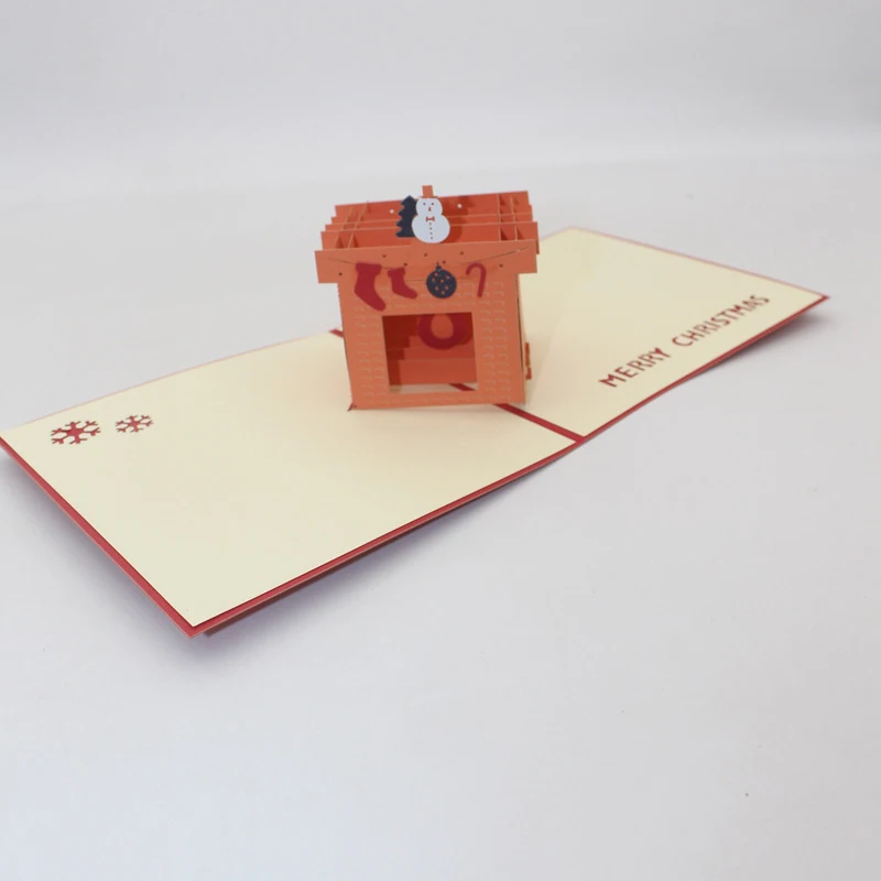 3D ручной работы мультфильм Рождественский домашний камин бумажные