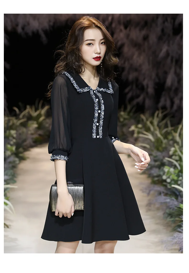 Черное сексуальное женское платье знаменитости для вечеринки подростков