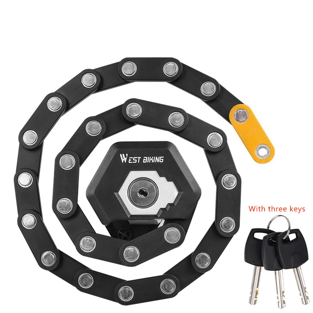 Замок цепи велосипеда с ключами Противоугонный складной замок сплав сильный