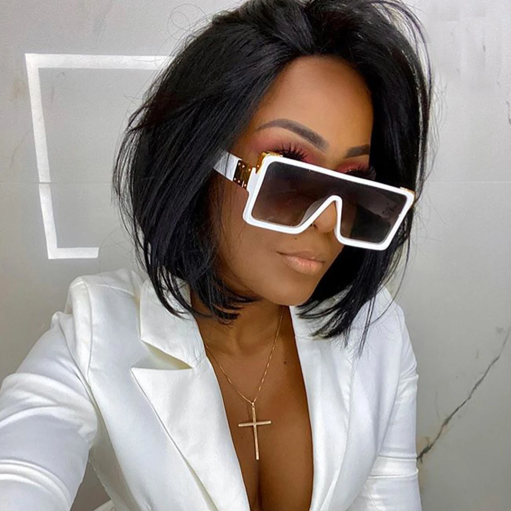 Большие цельные Квадратные Солнцезащитные очки для женщин 2020 роскошный бренд