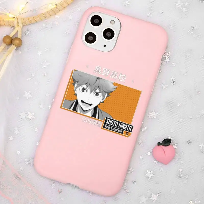 

Japan Anime Volleyball Boy Haikyuu Phone Case Candy Color for iPhone 11 12 mini pro XS MAX 8 7 6 6S Plus X SE 2020 XR