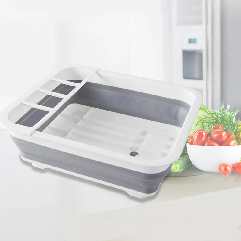 

Кухонные аксессуары, набор подставок для посуды, стойка для посуды, столовых приборов с подносом, стальной слив, Портативная Складная полка ...