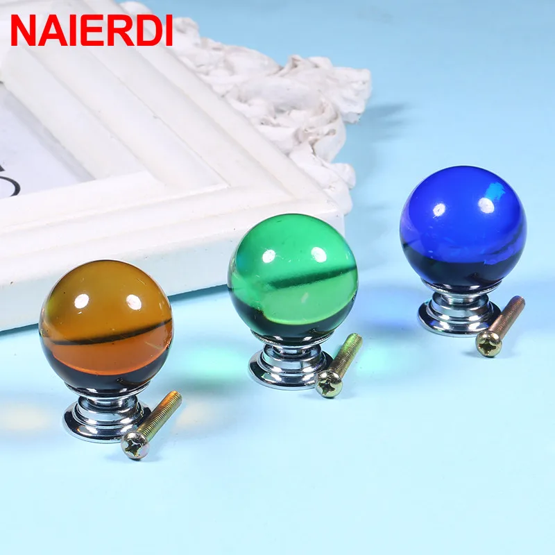 Мебельная ручка NAIERDI 30 мм хрустальный шар дверь кухонного шкафа ручки для