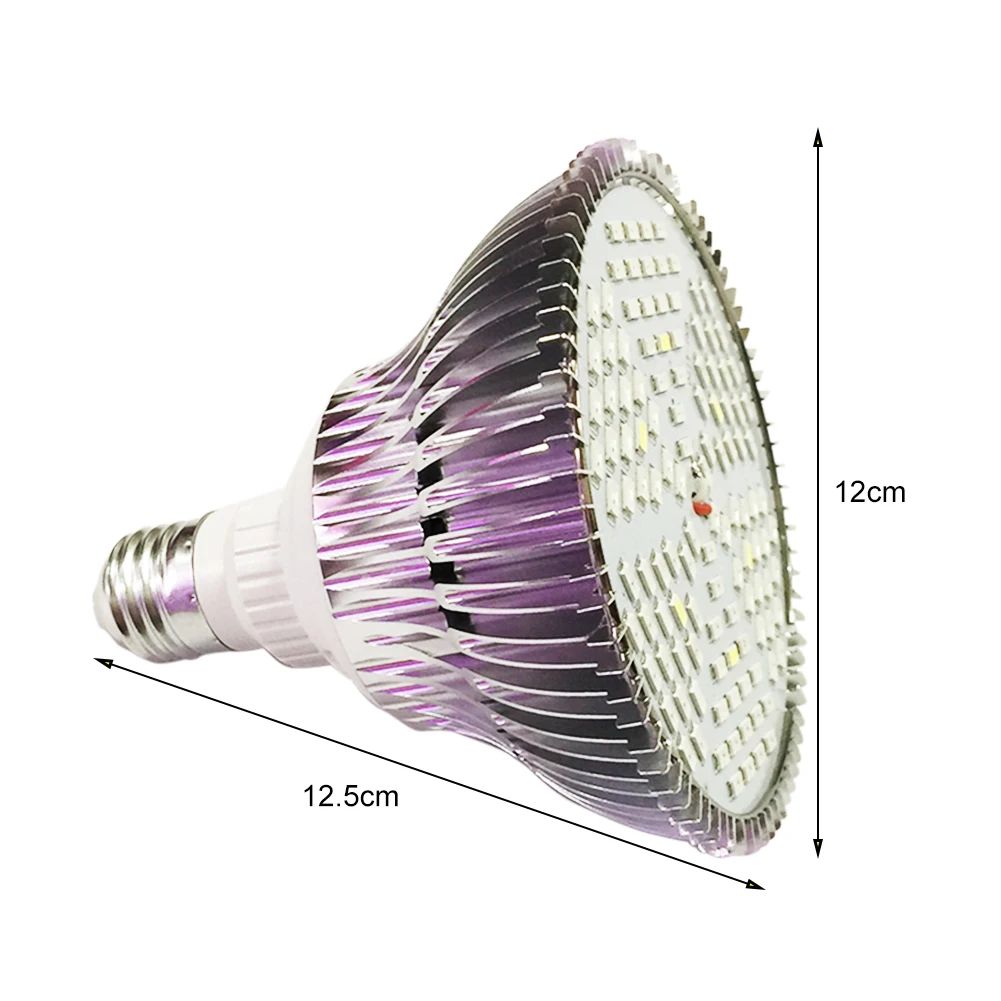 

P30-120 LED 5730 Chip E27 Lamp Holder Full Spectrum Aluminum Plant Growth Lamp Nursery Lamp Flower Growth Nursery Lamp