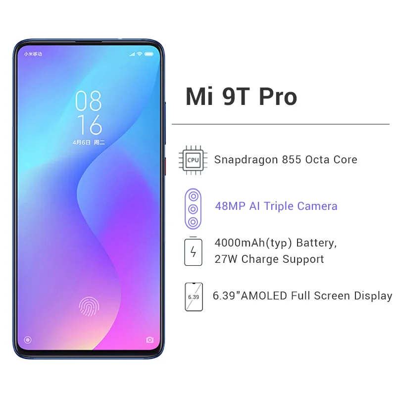 Глобальная версия Xiaomi mi 9T Pro (Red K20 Pro) 6 ГБ ОЗУ 128 Гб ПЗУ мобильный телефон