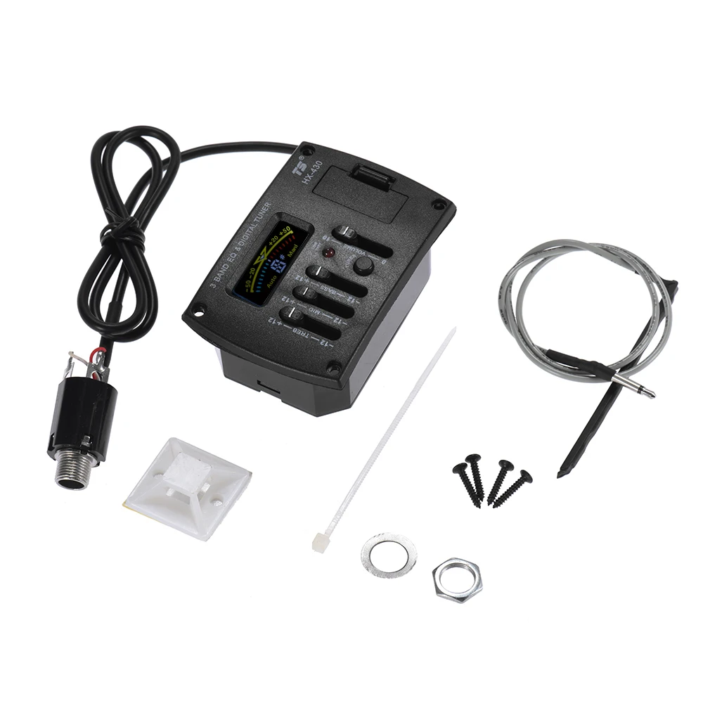 Три полосы эквалайзер предусилитель для акустической гитары пьезо пикап Системы