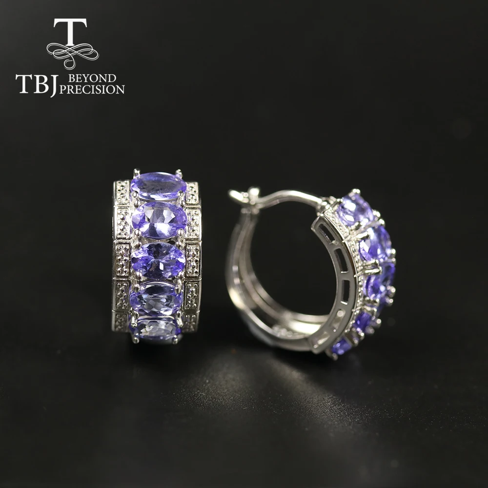 Женские серьги с танзанитовой застежкой TBJ 100% натуральный Танзанит 10 штук