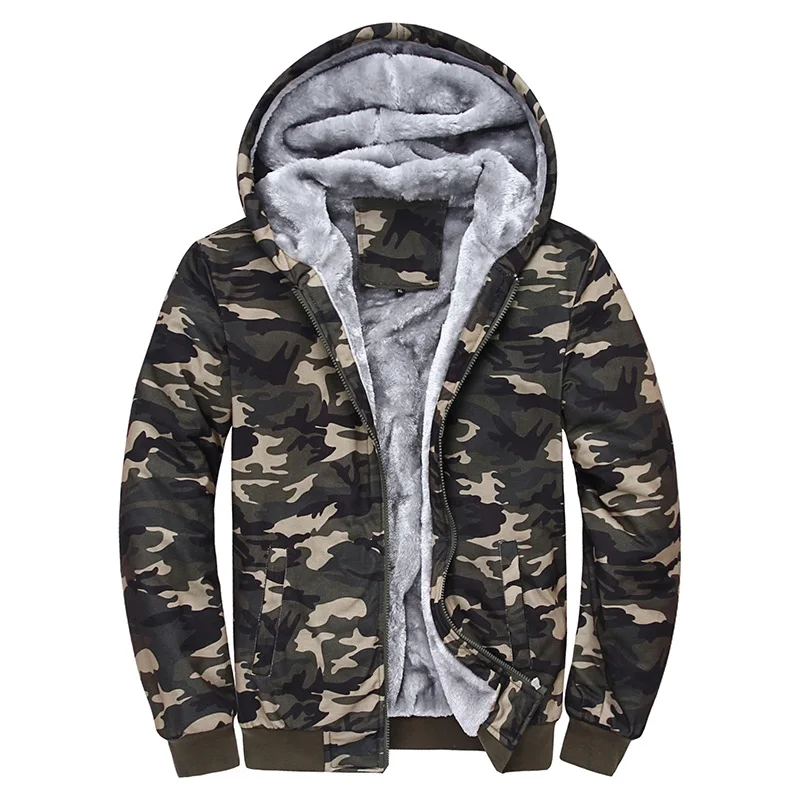 

Large Size Winter New Men's Plus Velvet Thick Camouflage Men's British Plus Size Slim Jacket Sports Coat Men M-5XL