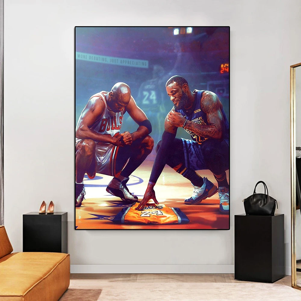 

Modern Graffiti Art Basketball Player Michael And Bryant Canvas Painting Famous Sports Star Legend Poster Room Home Decoration