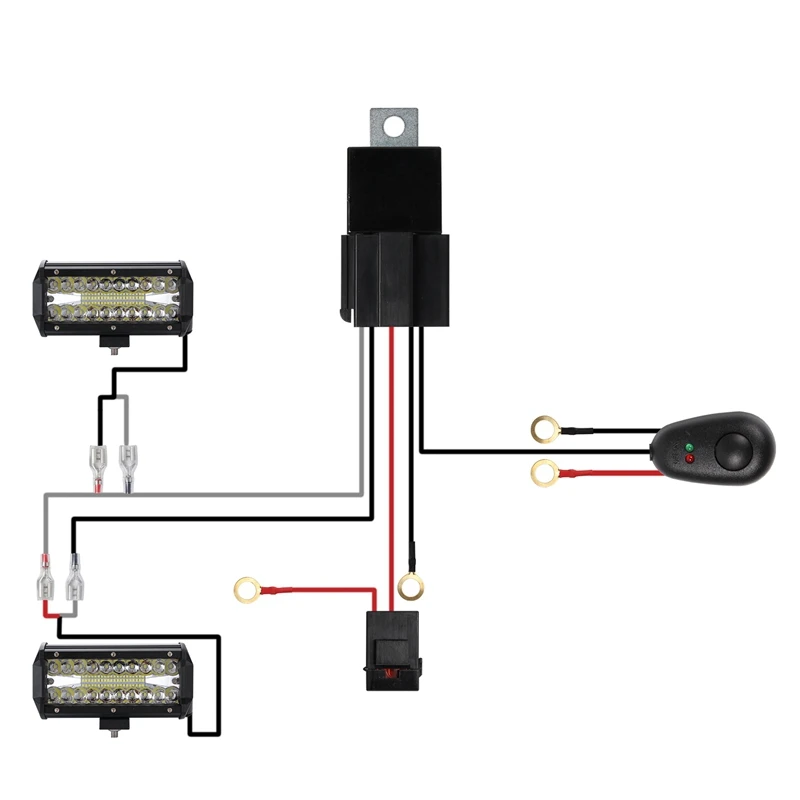 Wiring Harness Kit Fuse Relay Switch 40A 12V for LED Work Driving Light HID Bar | Автомобили и мотоциклы