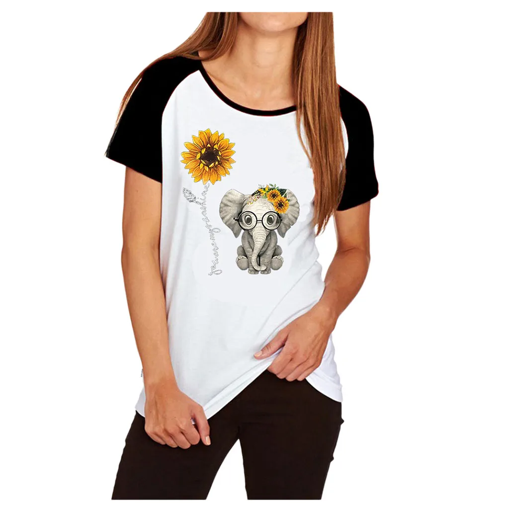 Новая женская футболка с коротким рукавом и круглым вырезом изображением