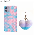 Симпатичный цветной чехол в форме сердца для Samsung Galaxy A10E A12 A20 A30 A31 A32 A50 A51 A71 снятие стресса пузырьковый чехол с подвеской