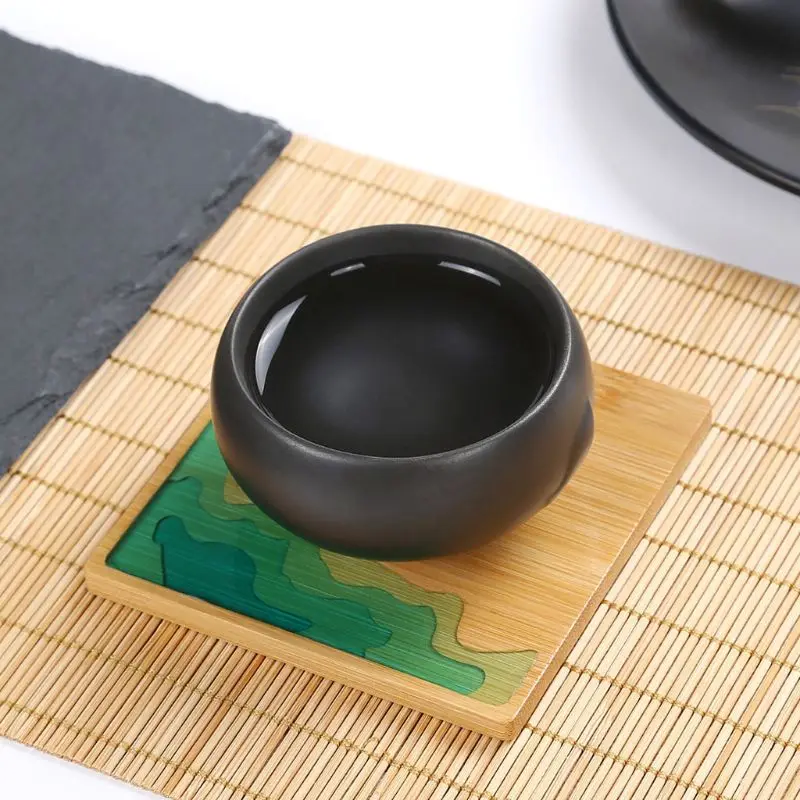 

Natural Wood Coaster Round Square Teacup Mat Bamboo Coasters Resin Art Crafts
