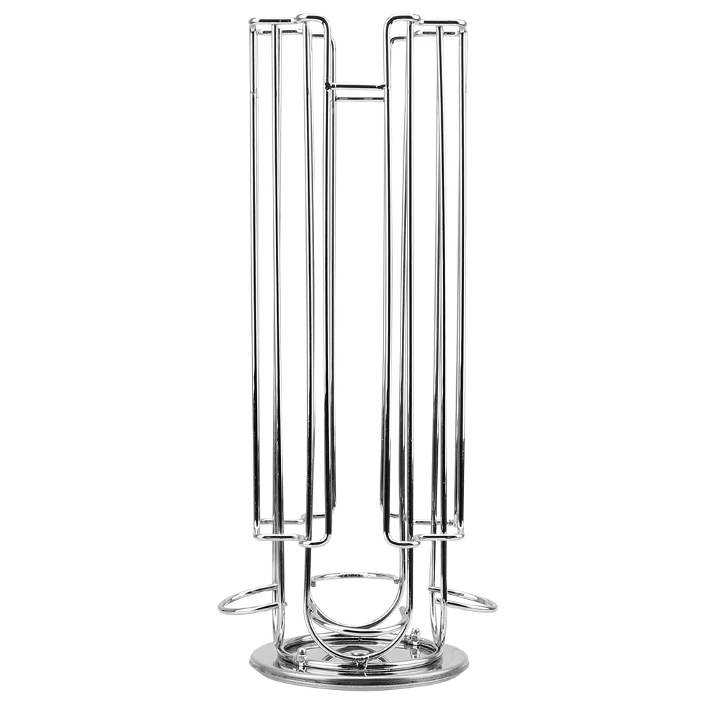 

24Cups Rotatable Coffee Pod Holder For Dolce Gusto Capsule Display Capsule Rack Stainless Steel Tower Stand Storage Shelves 2020