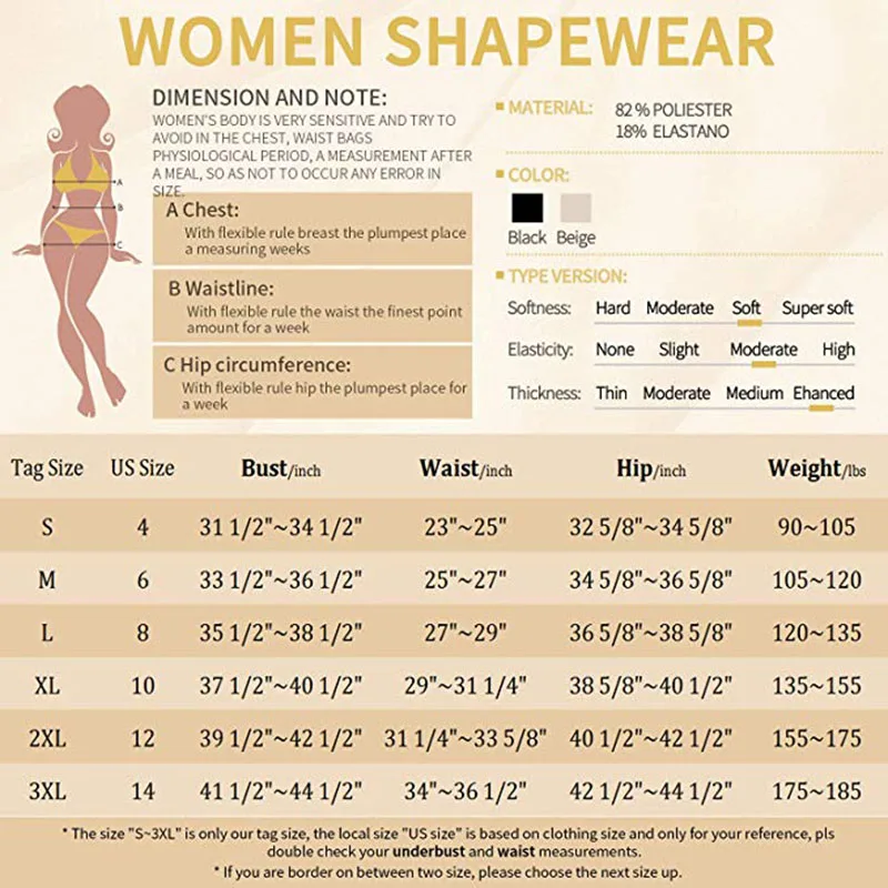 Waist Trainer Women's Full Body Shapewear Bodysuit Post Surgery Compression Garment Firm Control Body Shaper  Slimming Underwear