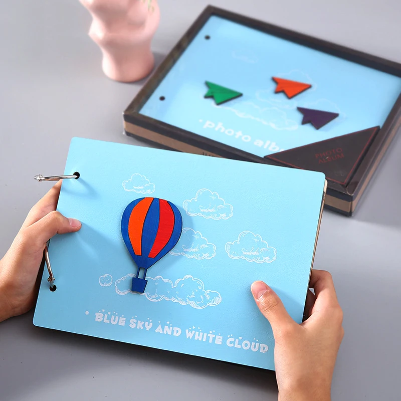 8 дюймов персонализированные детские фотоальбом для детей подарок DIY деревянная