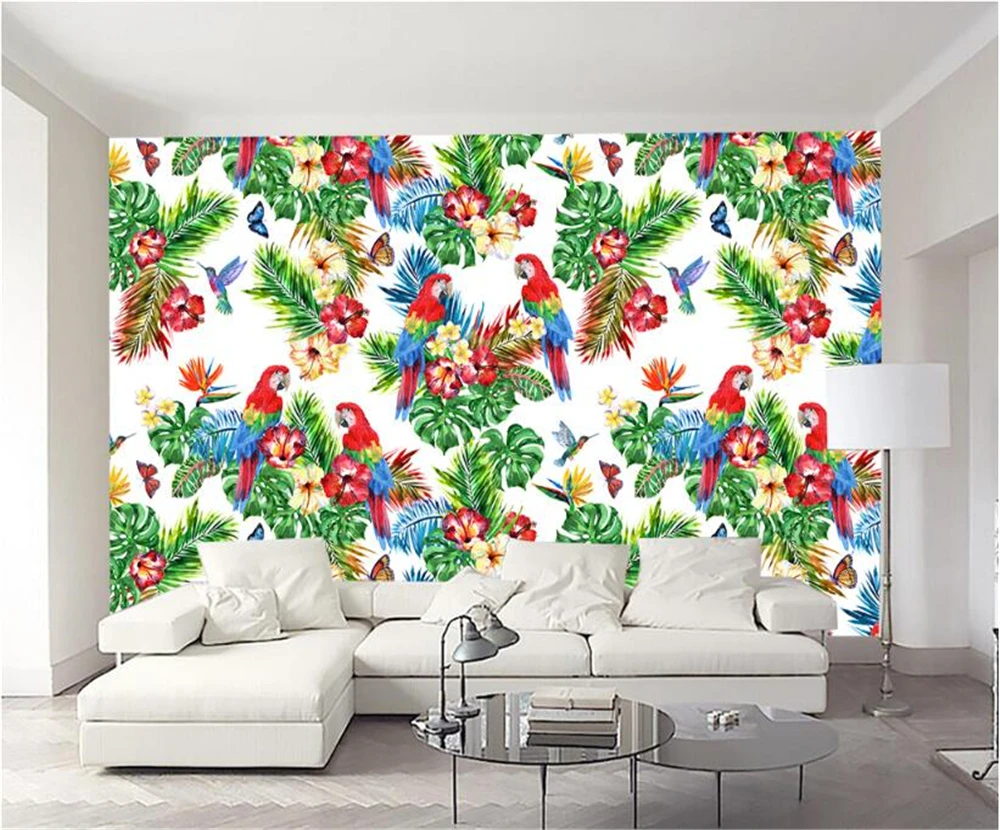 Обои на заказ в европейском и американском ретро стиле тропические растения