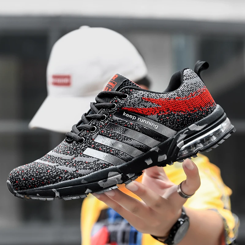 

Men Running Shoes Couple Breathable Sports Sneakers Air Cushion Lace Up Walking Jogging Athletic Footwear Zapatillas Hombre New