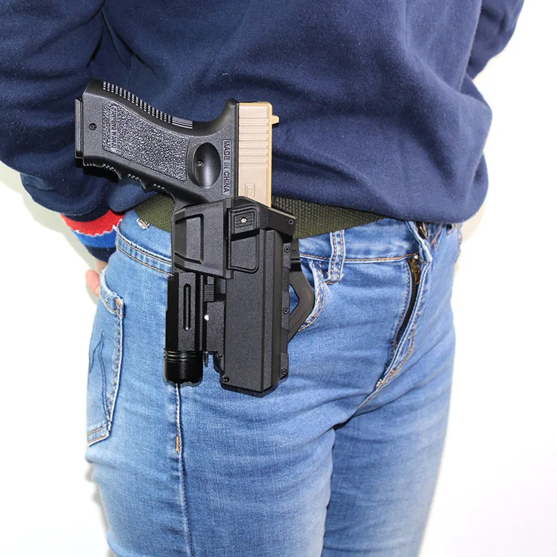 Тактический Подвижный чехол для пистолета Glock 17 22 страйкбола с фонариком