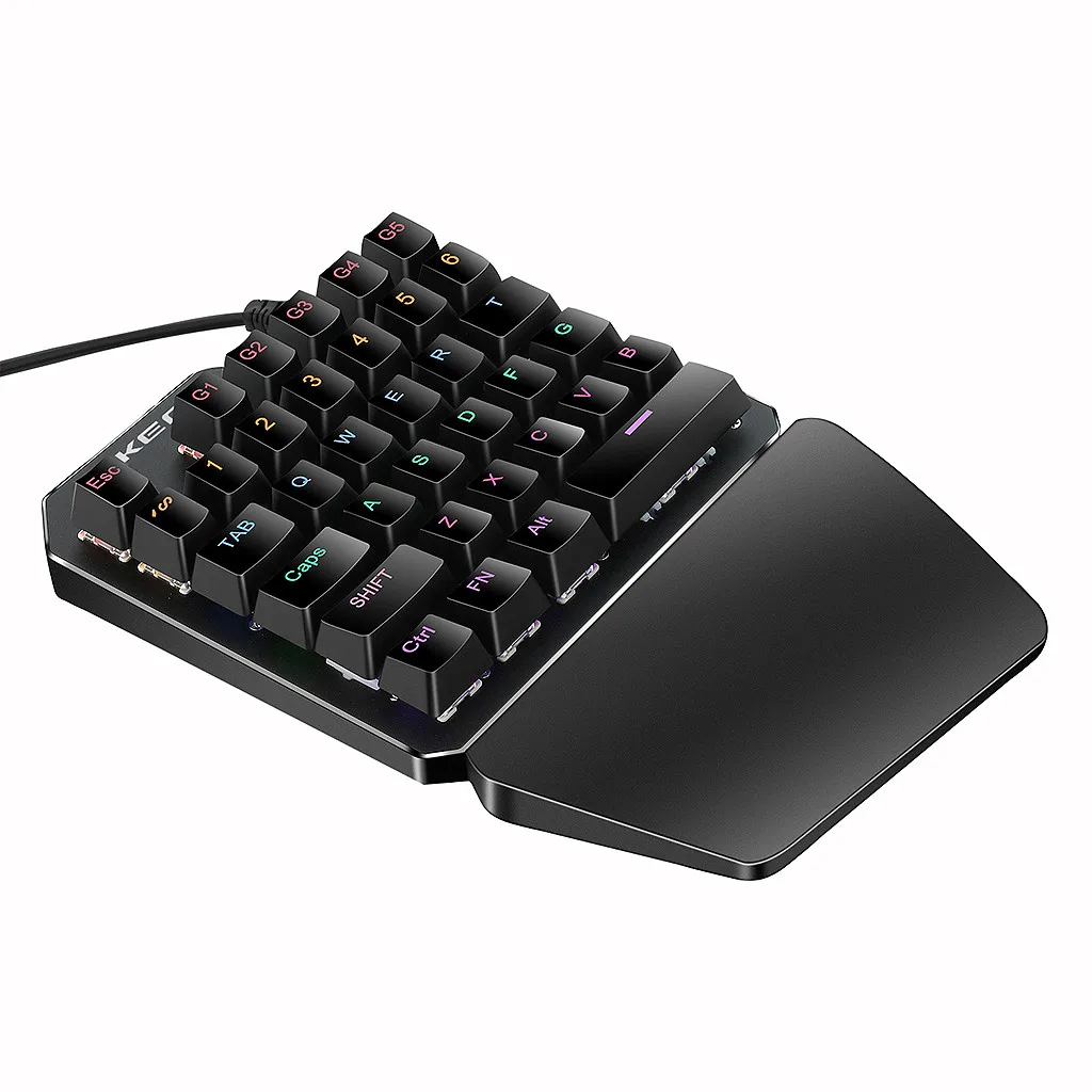 Проводная игровая клавиатура с RGB подсветкой 35 клавиш эргономичная одной рукой