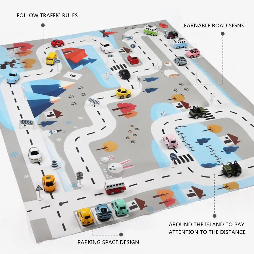 Детский дорожный паркинг карта игровой коврик автомобильный с дорогой для детей