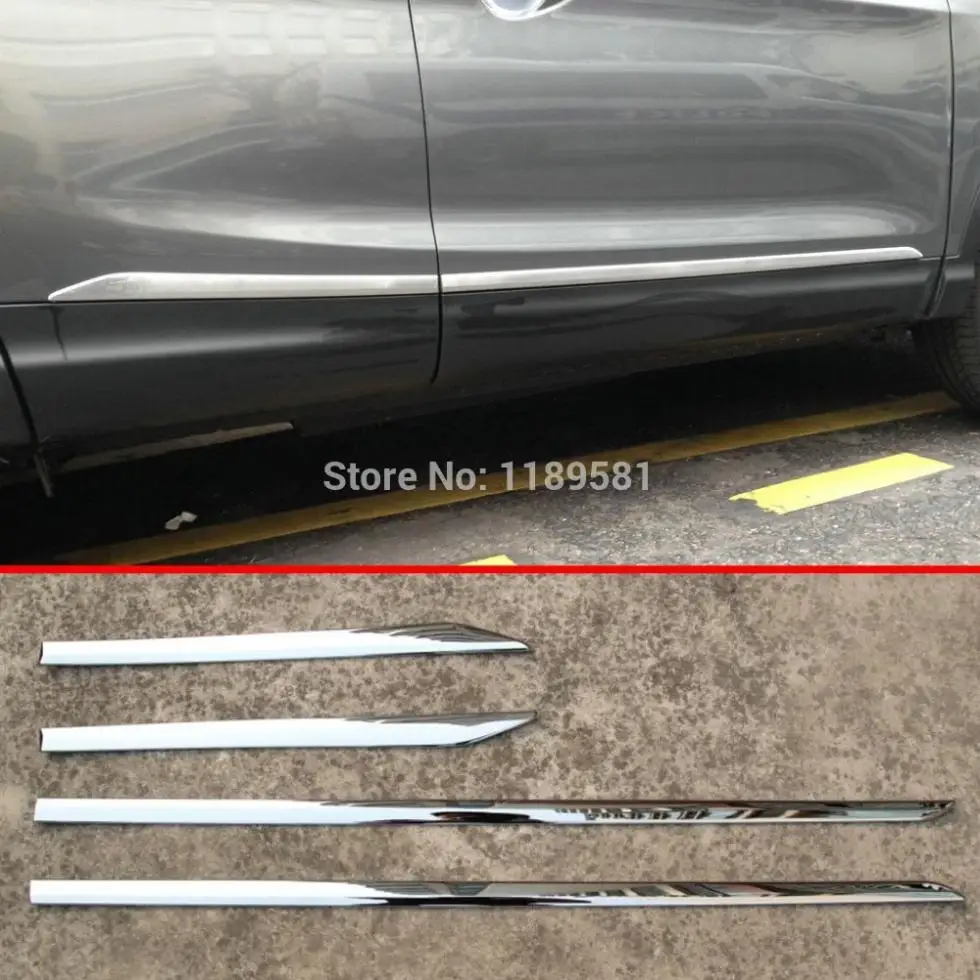 For Nissan Qashqai 2014-2016 Door Side Line Body Cover Protector Trim Steel 4PCS