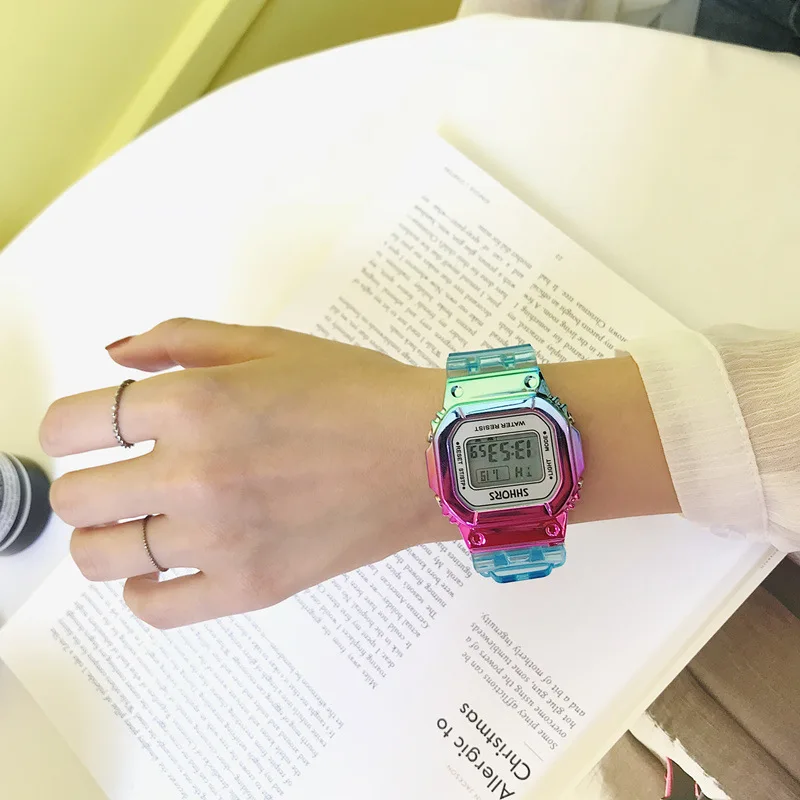 

Colorful Sport Luminous Watches Soft Durable Resin Band LED Alarm Hours Special Gift for Men Women Premium Quality Digital Clock