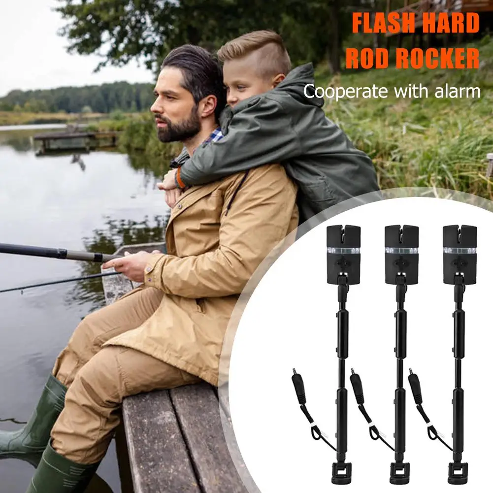 

3pcs Adjustable Flash Hard Rod Wiggler 7 Colors Dimmable Indicator Rocker Swinger Fishing Alarm Assembly Fishing Tackles