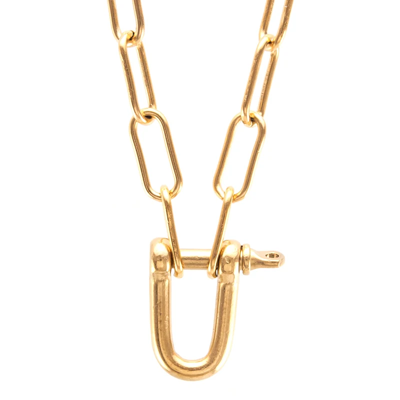 Ручной работы U образный замок винтовой крюк из нержавеющей стали тяжелые цепи