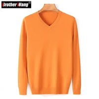 2021 winter new mens casual thick pullover sweater fashion business classic style v neck sweaters male brand clothing