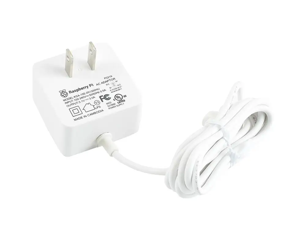 Официальный/оригинальный разъем с выходным питанием Raspberry Pi питания для 4 США