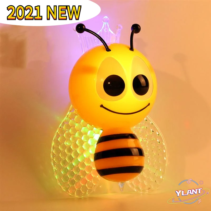 

YLANT Night Light Lamp Light-Controll Wall Nightlight for Baby and Toddlers with EU Plug Bee Design
