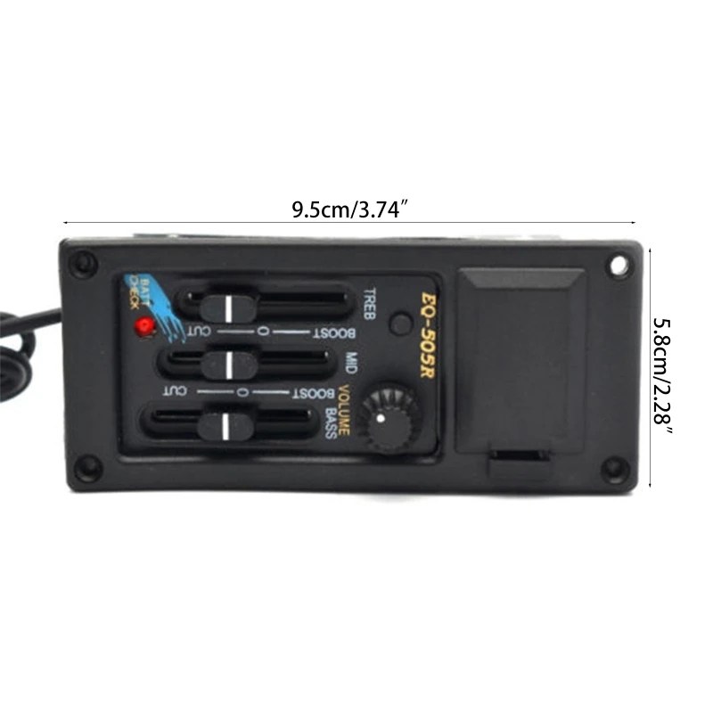 

Acoustic Guitar 3 Band Preamp Amplifier Equalizer EQ 505R Pickup Piezo Parts High Quality and Brand New