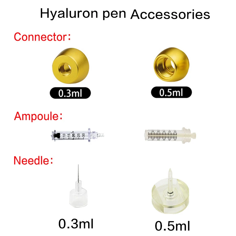 Инъекционный пистолет 2 в 1, гиалуроновая ручка 0,3 мл и 0,5 мл, Золотая кислотная ручка, наполнитель для губ, неинвазивный небулайзер от AliExpress RU&CIS NEW