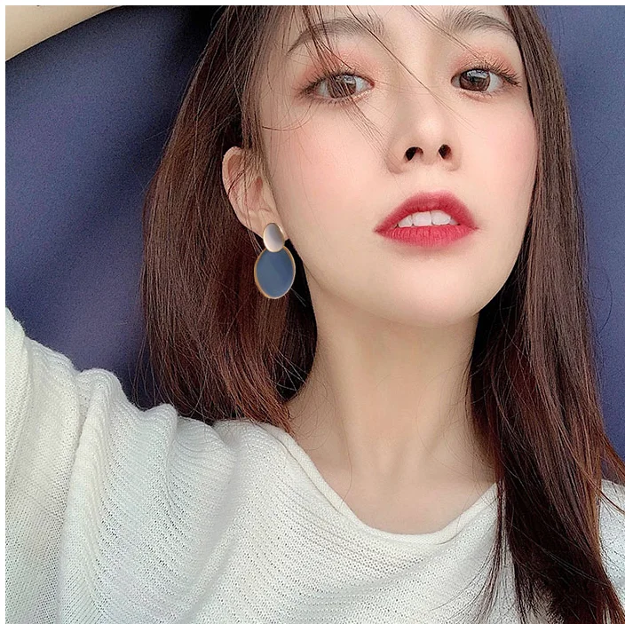 Женские акриловые сережки-подвески AOMU летние синие серьги нестандартной формы с