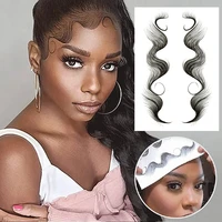 hairline extension black curly hair temporary tattoos sticker waterproof natural hair edges template decal decoration tools