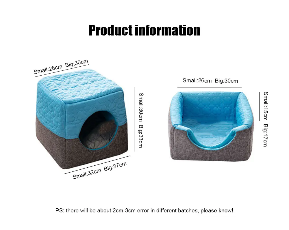 

Soft Cat Bed House Plush Kennel Puppy Cushion Small Dogs Cats Nest Winter Warm Sleeping Pet Dog Bed Pet Mat Supplies