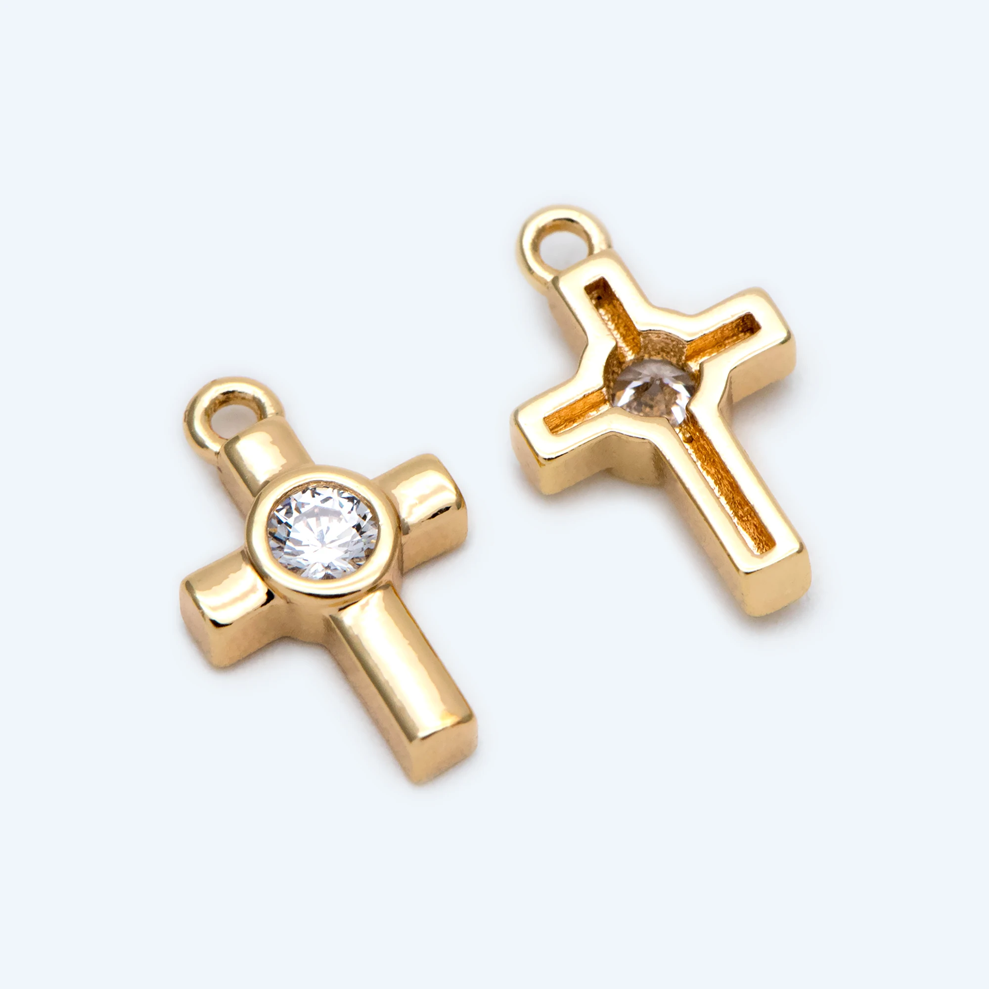 

10 шт., очаровательные кресты с фианитами, маленькие кресты, крест-подвеска, крест-ожерелье, Крошечный крест (приблизительно)