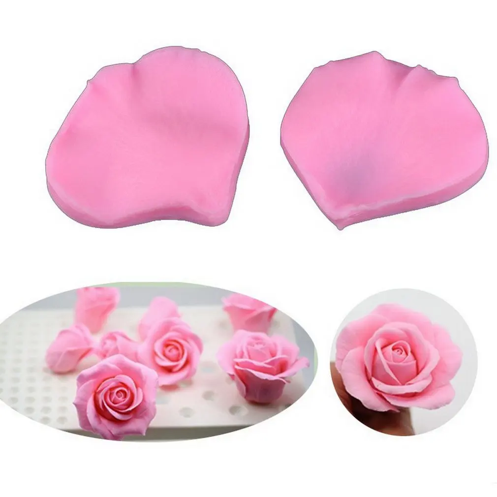 

Rose flower petals turn sugar cake chocolate decorative Silicone Mold Pink family familiar article of everyday use