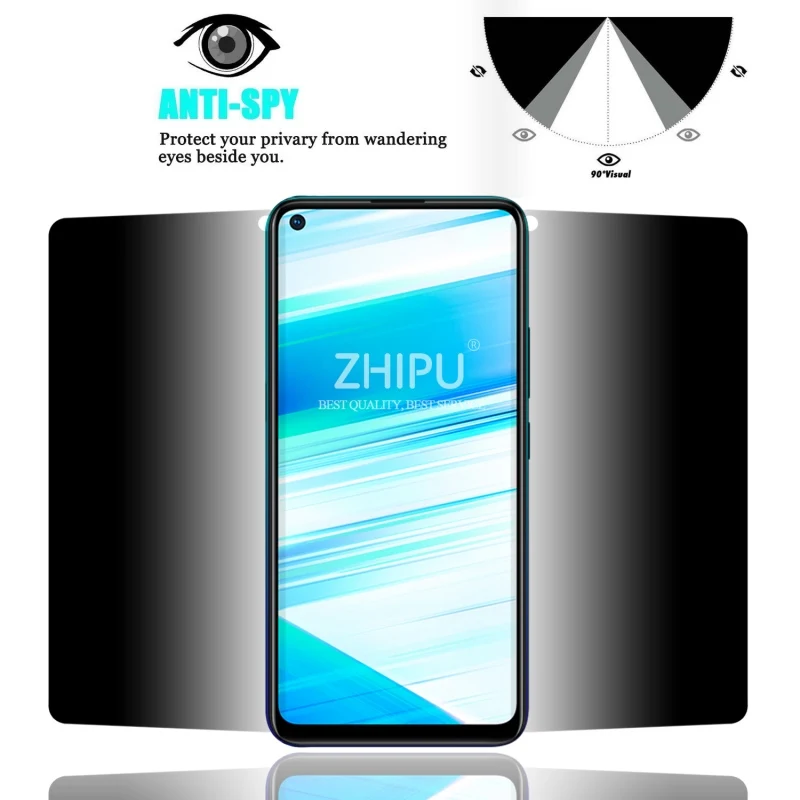 Закаленное стекло для vivo Z5x 2.5D Arc Edge с защитой от шпиона, защита для экрана vivo Z5x 6,53"
