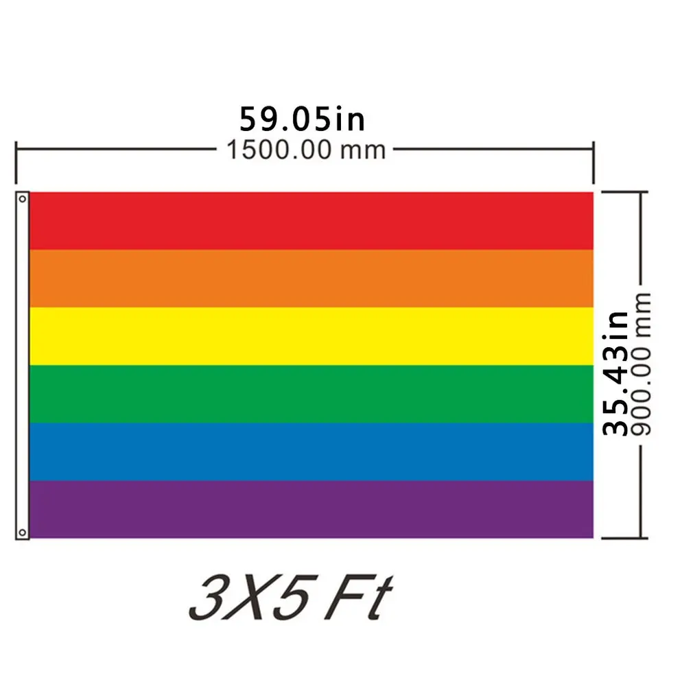 1 Pcs LGBT Flag For Lesbian Gay Pride Colorful Rainbow Home Decor Friendly 2 Size | Дом и сад