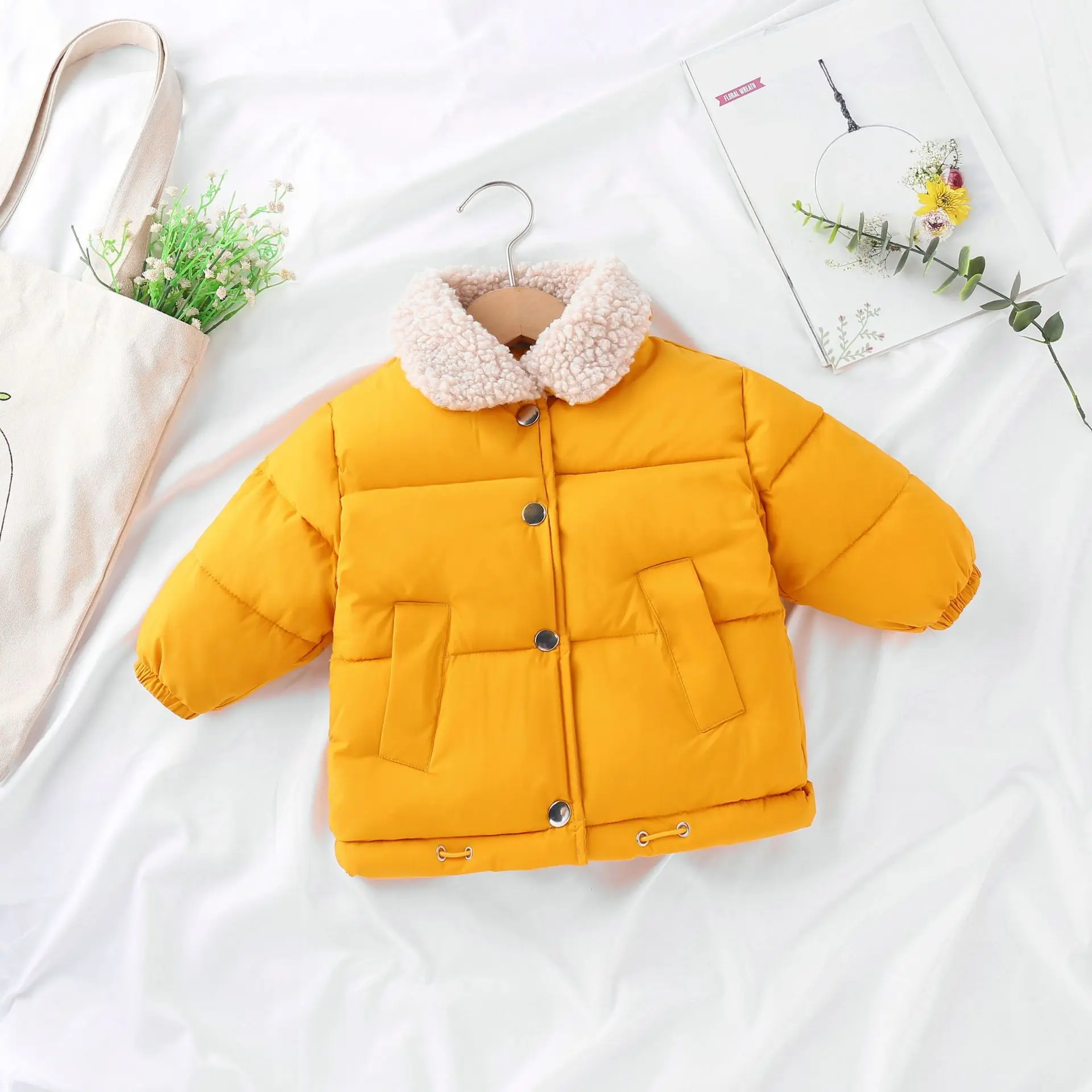

Children's Lamb Velvet Padded Jacket 2021 Winter New Boys And Girls Padded Padded Padded Baby Padded Jacket Trend