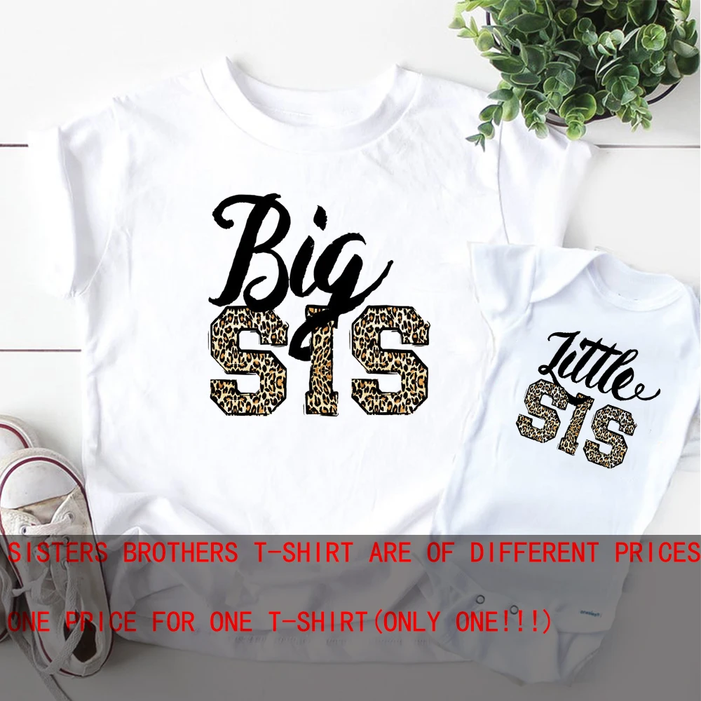 

Little Sister Shirt Leopard big Sister Shirt Leopard sibling t-Shirt Sisters pregnancy announcement matching sister outfit
