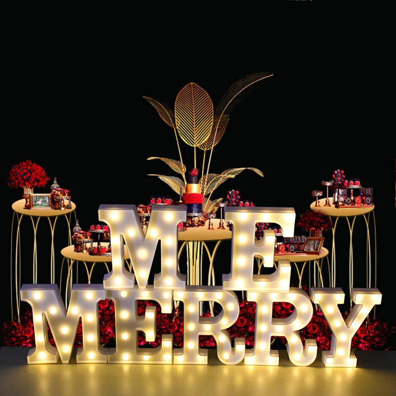 Светодиодный ночник с буквами цифрами английского алфавита вечерние