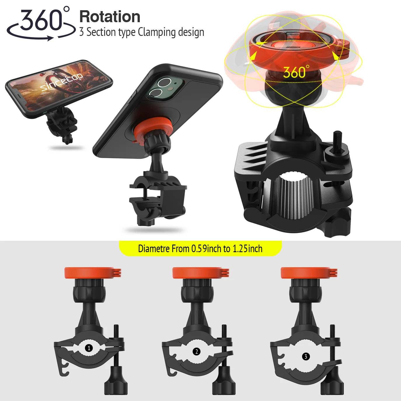 bike bicycle motorcycle handlebar mount holder cell phone bag bracke with shockproof case protection stand for iphone 11 pro max free global shipping