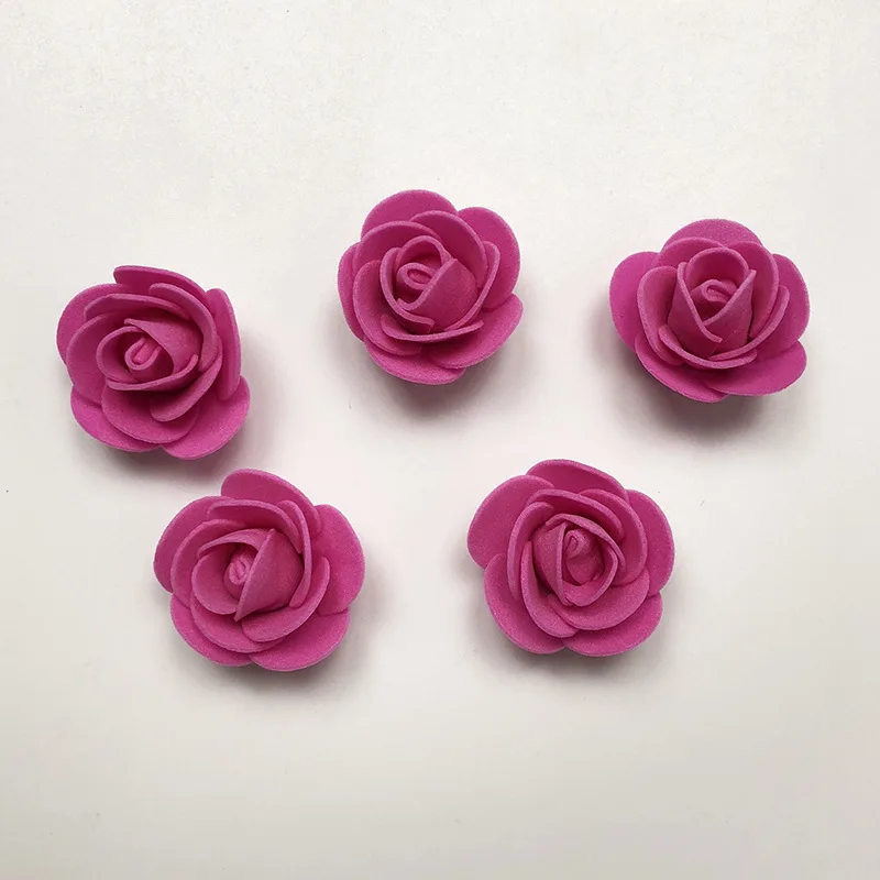 

500Pcs/Set Dia 3cm Decorate Flower Floral PE Rose Flower Head Artificial Flowers Home Decor For Wedding Valentine'S Day Gift