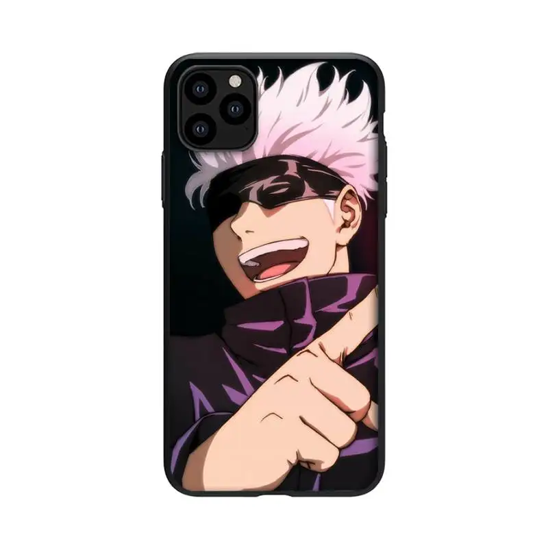 

Hot Serial Anime Jujutsu Kaisen Gojo Satoru Phone Case For Black-Iphone 5s 6 6s 7 8 11 12 X Xs Xr Pro Plus Max Mini Fundas Cover